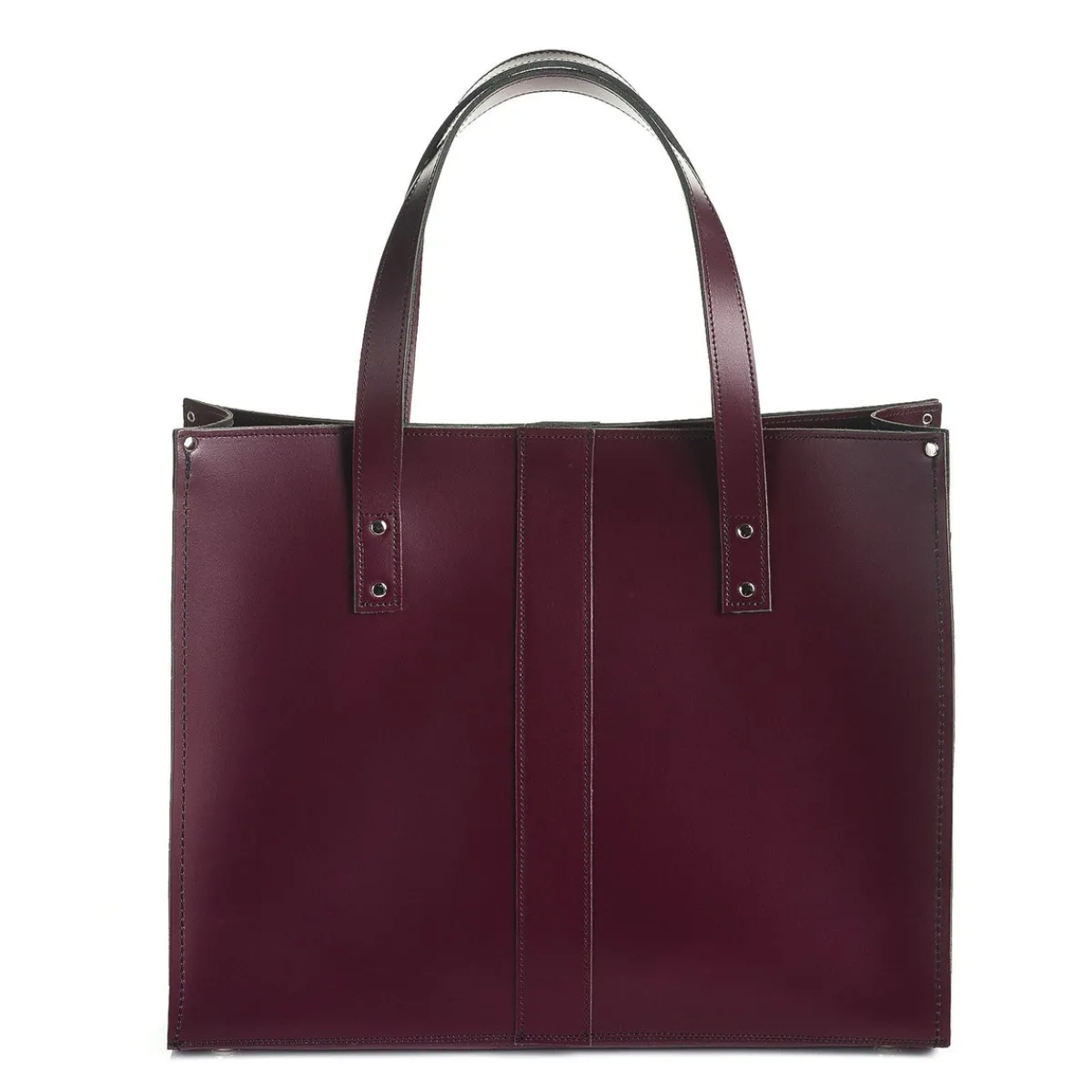 Zatchels Handmade Leather Shopper - Marsala Red>Women Shoppers And Tote Bags