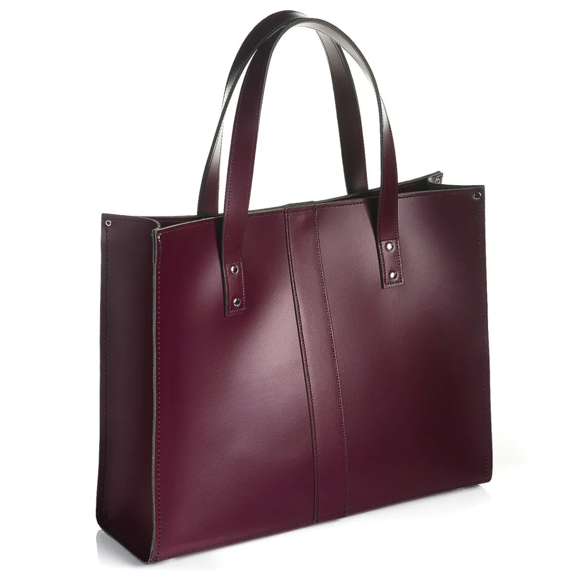 Zatchels Handmade Leather Shopper - Marsala Red>Women Shoppers And Tote Bags