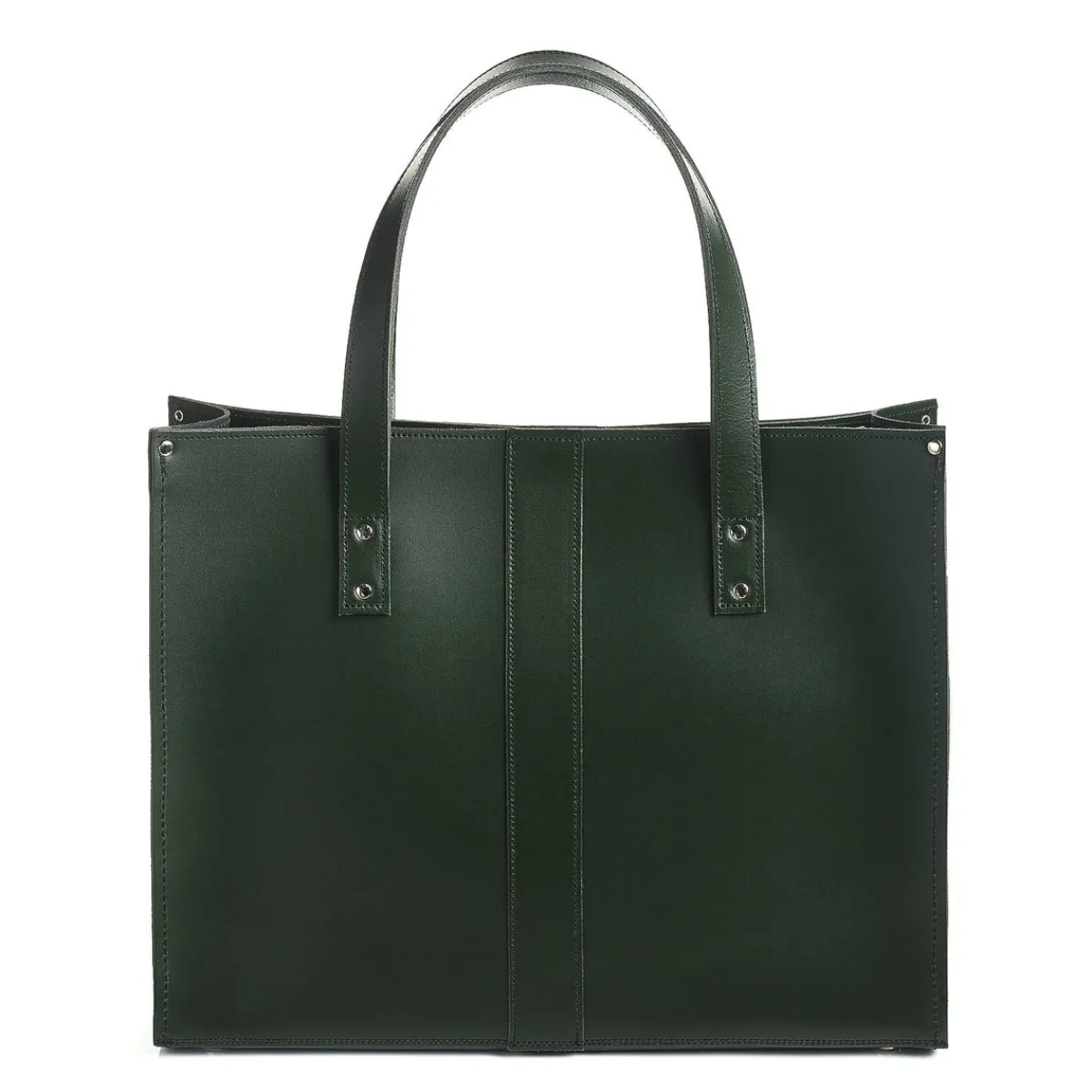 Zatchels Handmade Leather Shopper - Ivy Green>Women Shoppers And Tote Bags