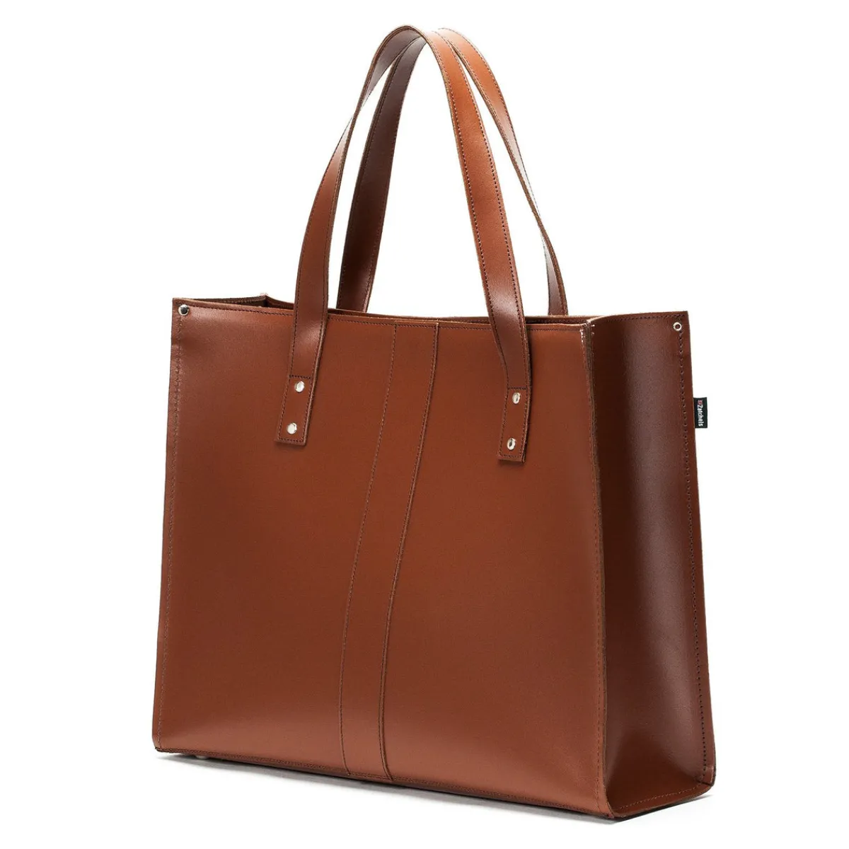 Zatchels Handmade Leather Shopper - Chestnut>Women Shoppers And Tote Bags