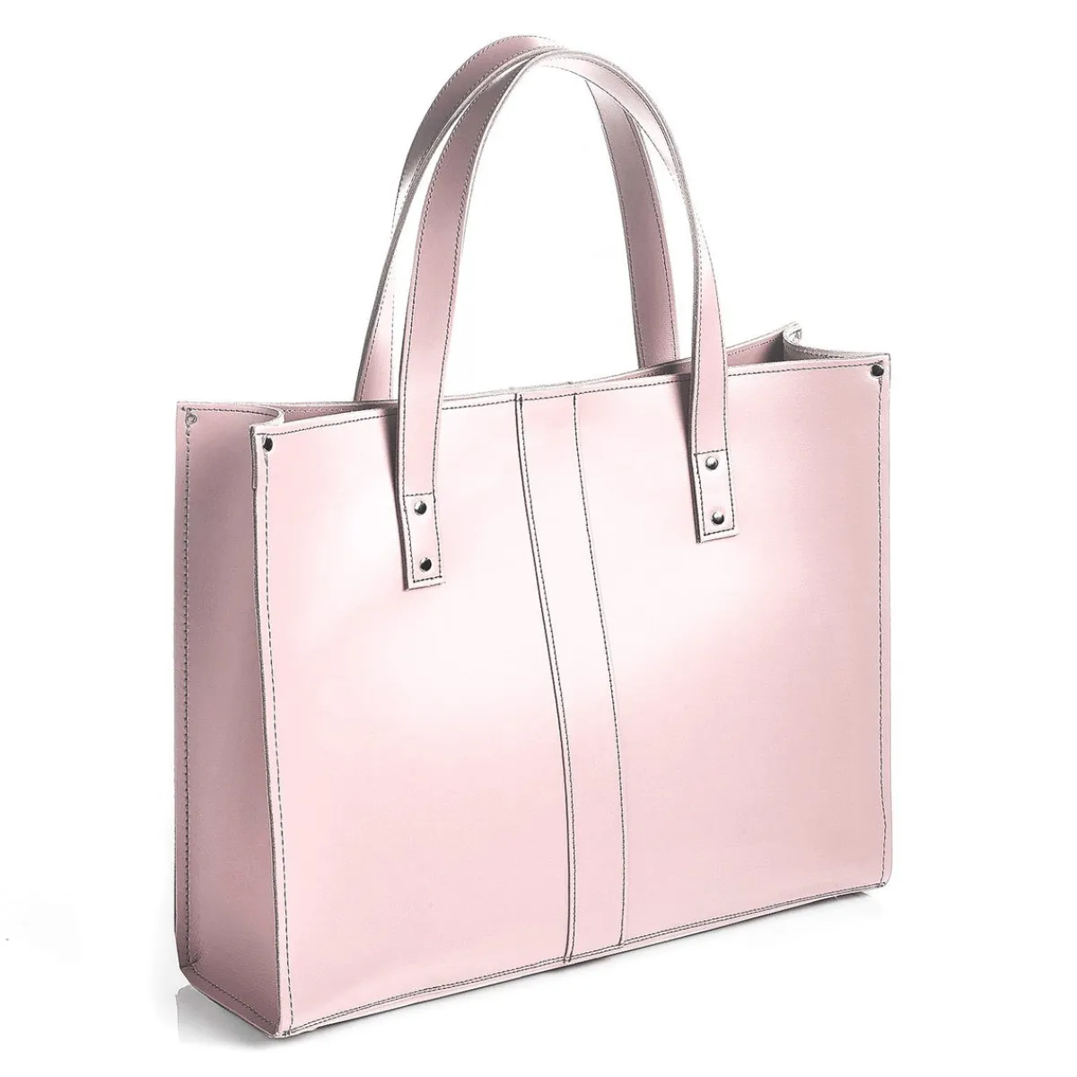 Zatchels Handmade Leather Shopper - Rose Quartz>Women Shoppers And Tote Bags