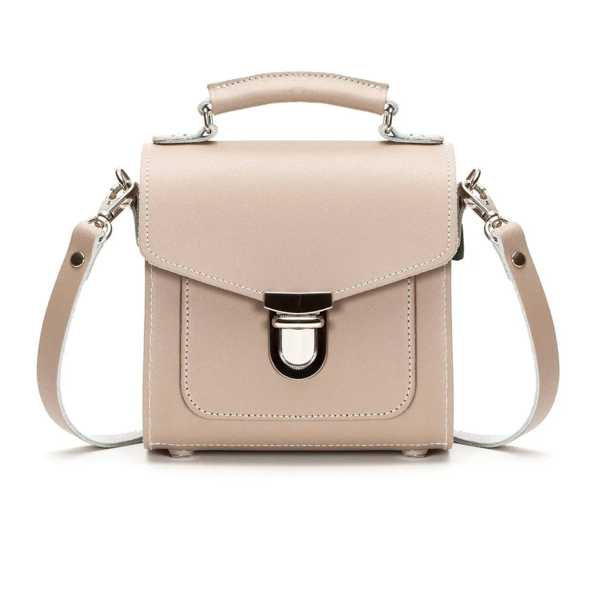 Zatchels Handmade Leather Sugarcube Handbag - Iced Coffee>Women Cross Body Bags|Sugarcubes
