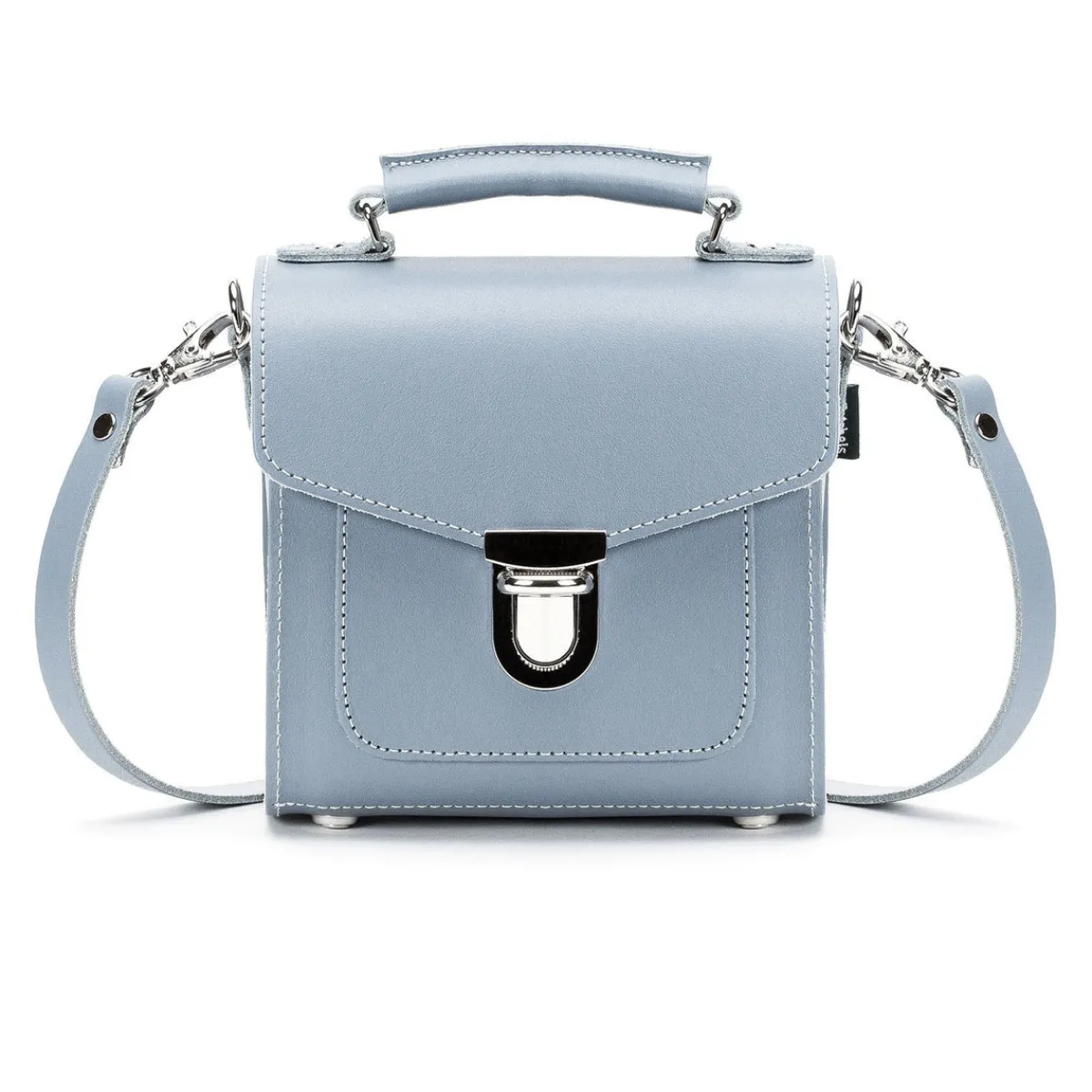 Zatchels Handmade Leather Sugarcube Handbag - Lilac Grey>Women Cross Body Bags|Sugarcubes
