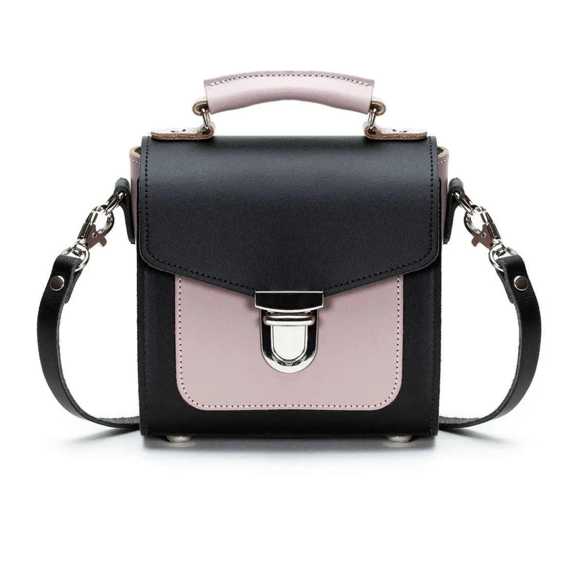 Zatchels Handmade Leather Sugarcube Handbag - Rose Truffle>Women Cross Body Bags|Sugarcubes