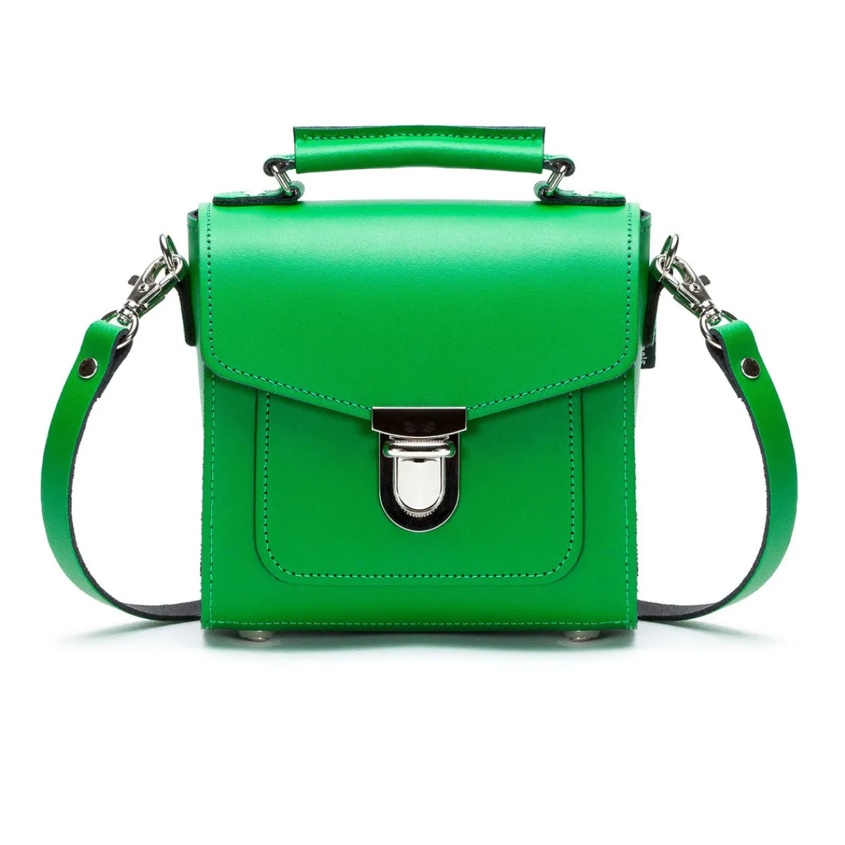 Zatchels Handmade Leather Sugarcube Handbag - Green>Women Cross Body Bags|Sugarcubes