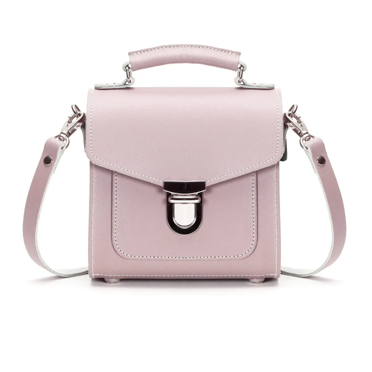 Zatchels Handmade Leather Sugarcube Handbag - Rose Quartz>Women Cross Body Bags|Sugarcubes