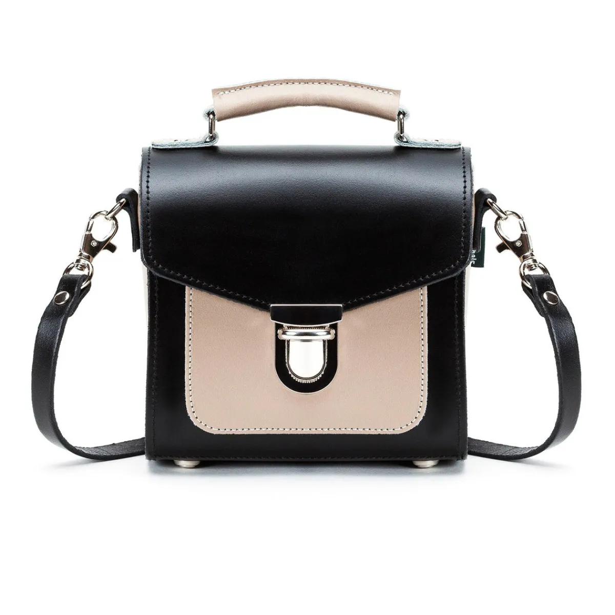 Zatchels Handmade Leather Sugarcube Handbag - Cafe Noir>Women Cross Body Bags|Sugarcubes