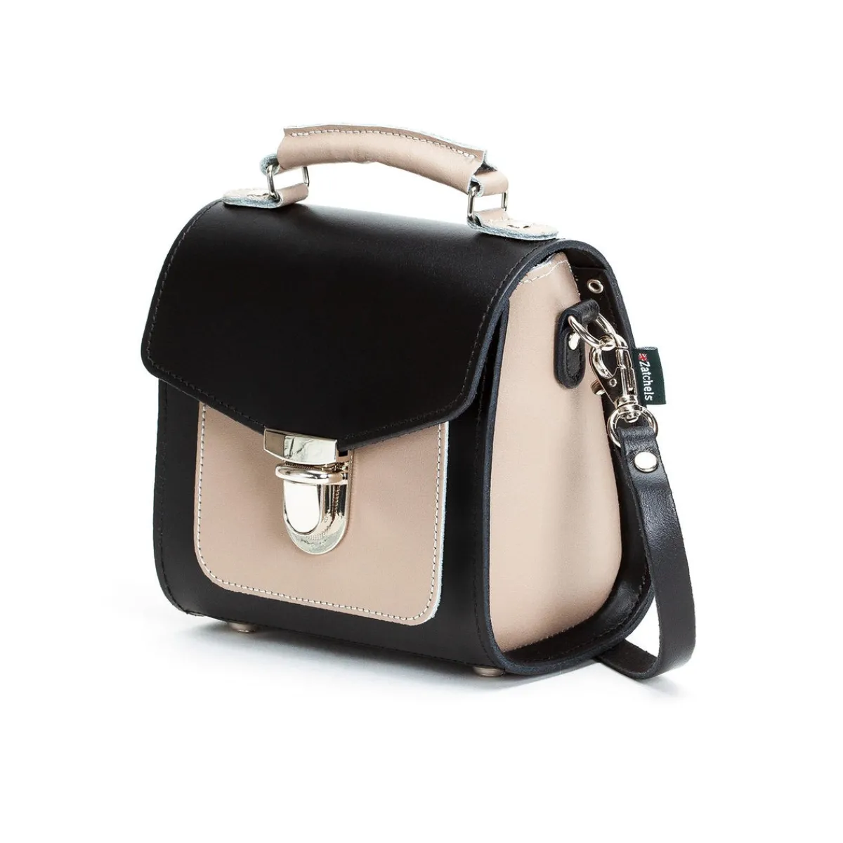 Zatchels Handmade Leather Sugarcube Handbag - Cafe Noir>Women Cross Body Bags|Sugarcubes