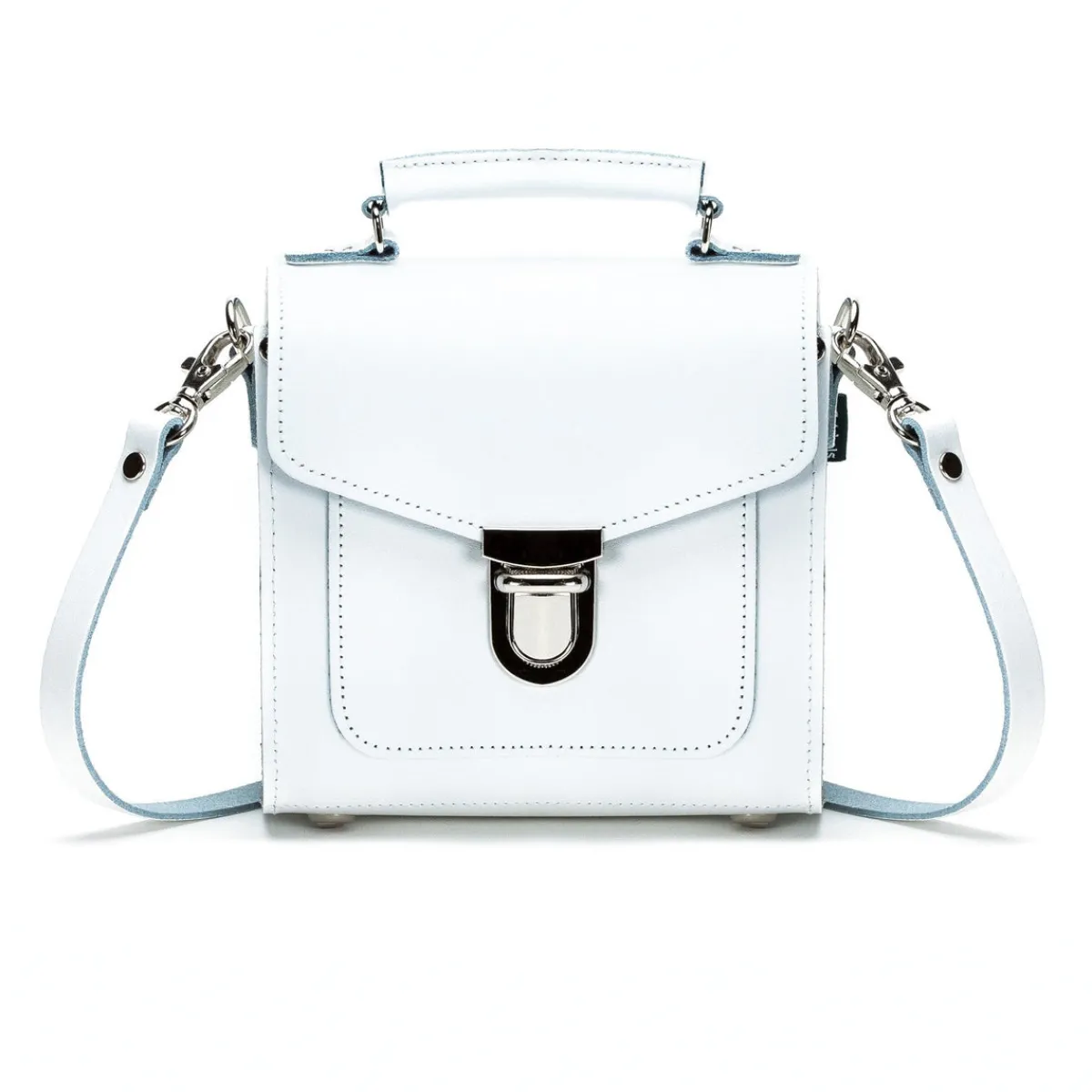 Zatchels Handmade Leather Sugarcube Handbag - White>Women Cross Body Bags|Sugarcubes