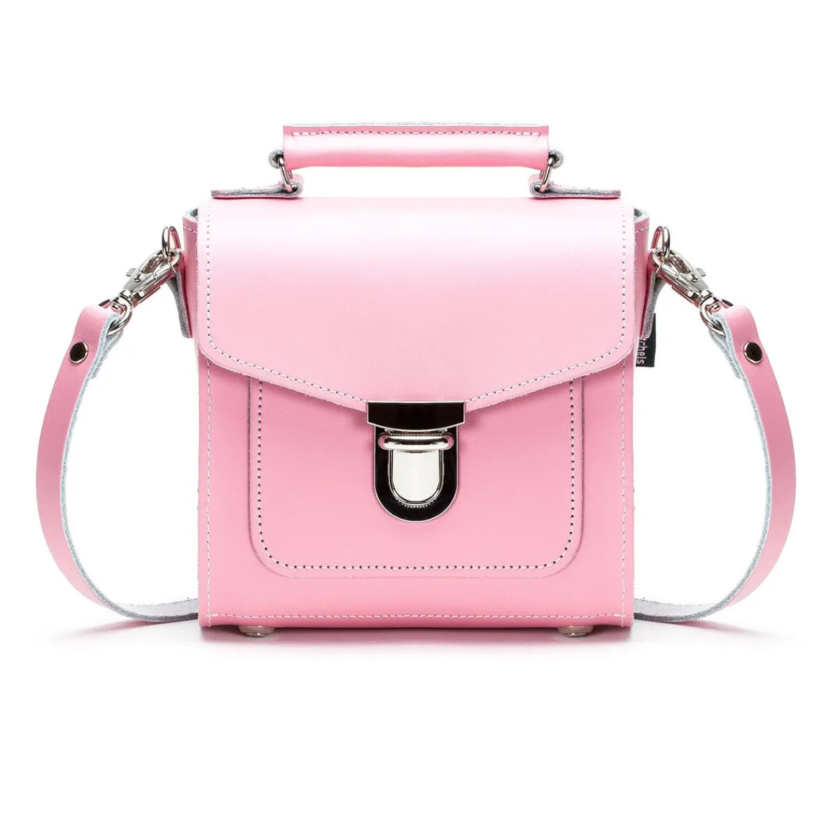 Zatchels Handmade Leather Sugarcube Handbag - Pastel Pink>Women Cross Body Bags|Sugarcubes