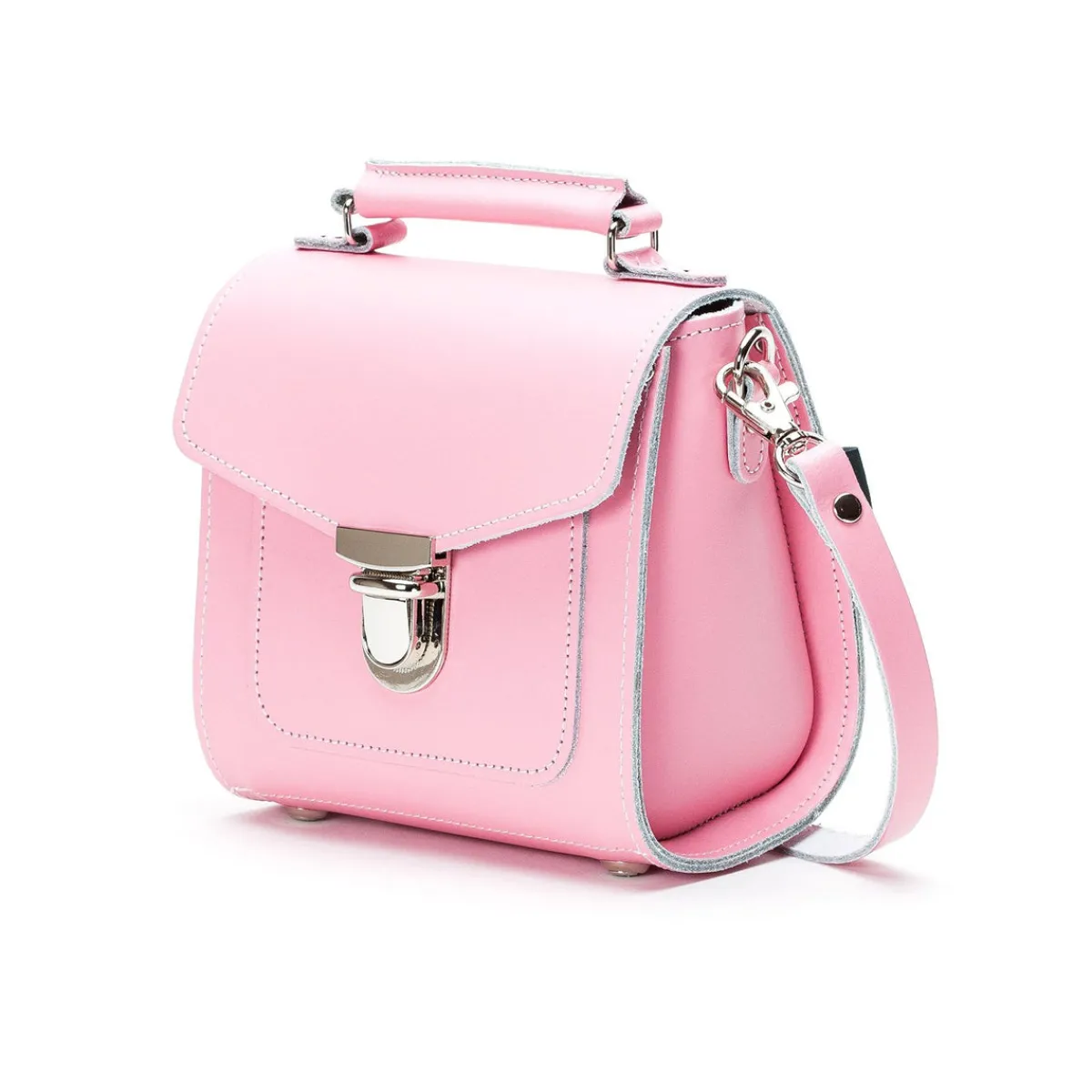 Zatchels Handmade Leather Sugarcube Handbag - Pastel Pink>Women Cross Body Bags|Sugarcubes
