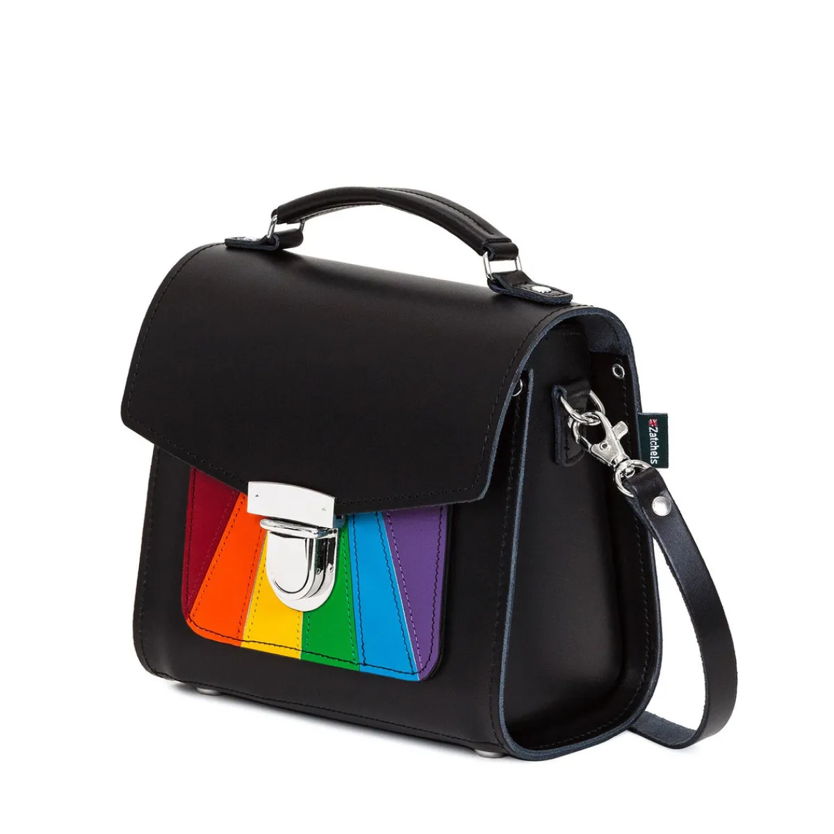 Zatchels Handmade Leather Sugarcube Handbag - Pride>Women Cross Body Bags|Sugarcubes