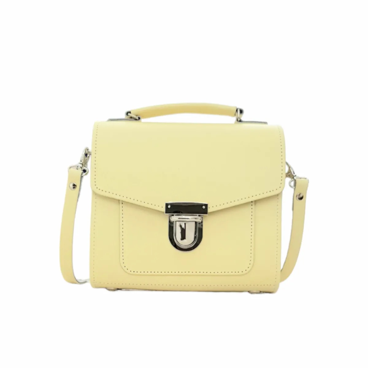 Zatchels Handmade Leather Sugarcube Handbag - Primrose Yellow>Women Cross Body Bags|Sugarcubes