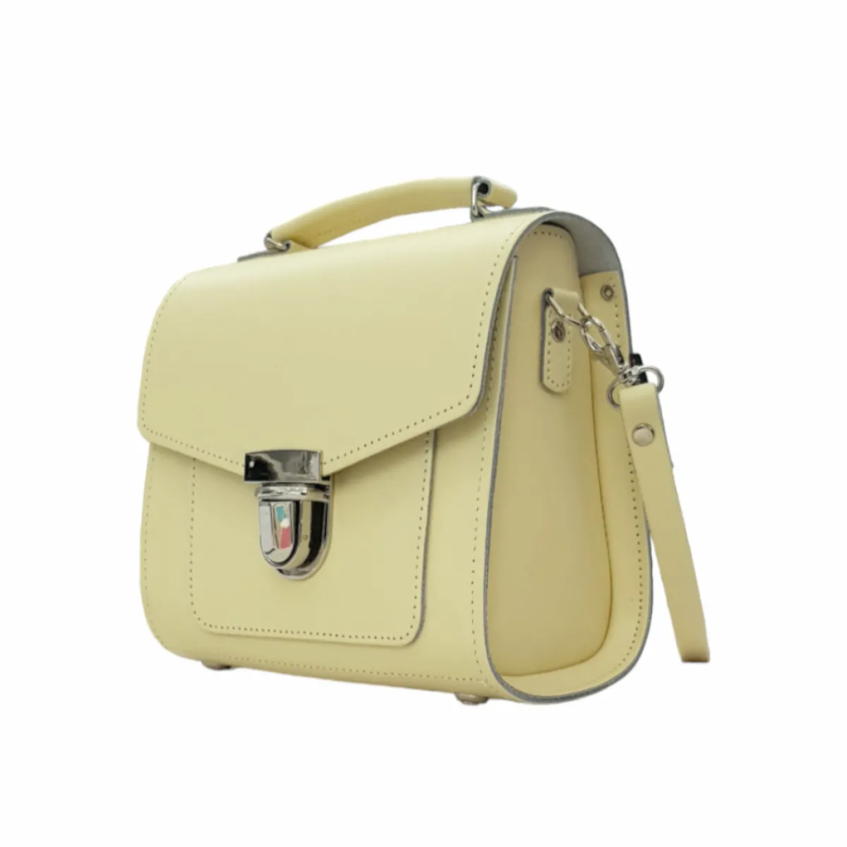 Zatchels Handmade Leather Sugarcube Handbag - Primrose Yellow>Women Cross Body Bags|Sugarcubes