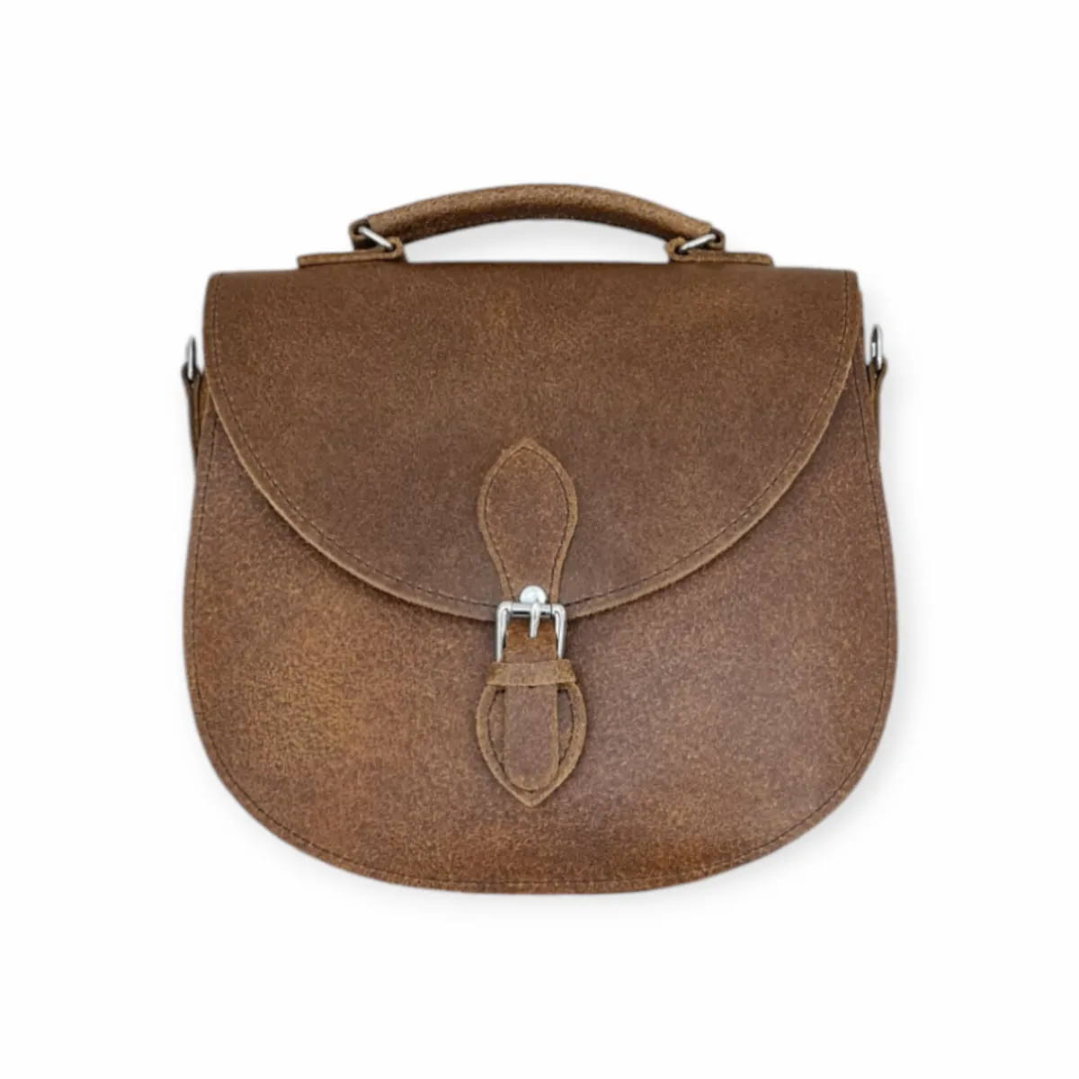 Zatchels Handmade Tannery Leather Saddle Bag - Tan>Women Saddle Bags|Women's Tannery Collection