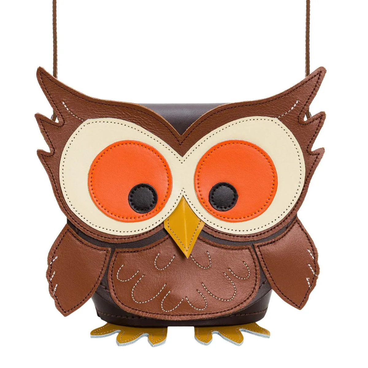 Zatchels Hoot Owl Handmade Leather Bag>Women Barrel Bags