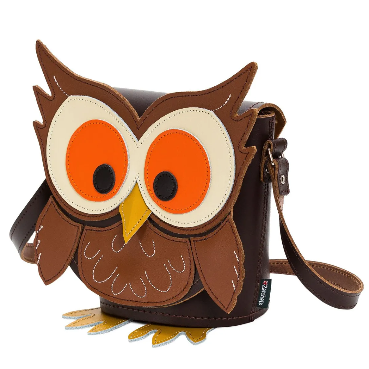Zatchels Hoot Owl Handmade Leather Bag>Women Barrel Bags