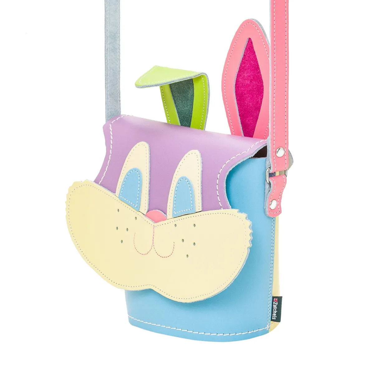Zatchels Jack Rabbit Handmade Leather Bag - Pastel Kaleidoscope>Women Barrel Bags
