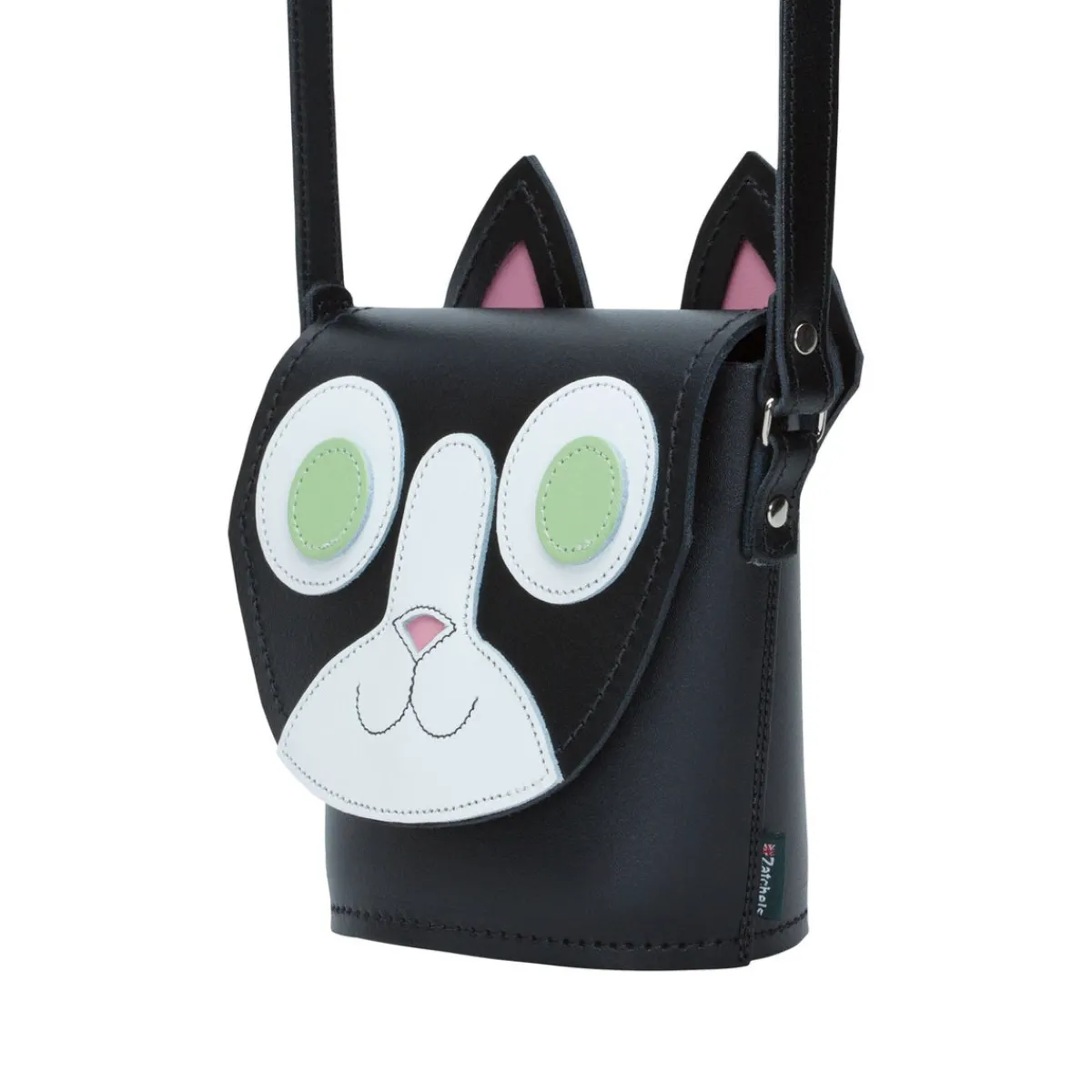 Zatchels Kitty Cat Handmade Leather Bag>Women Barrel Bags