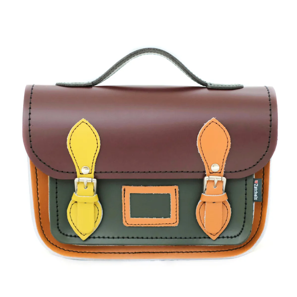 Zatchels Leather Midi Satchel - Autumnal Kaleidoscope>Women Small Satchels|Midi Satchels