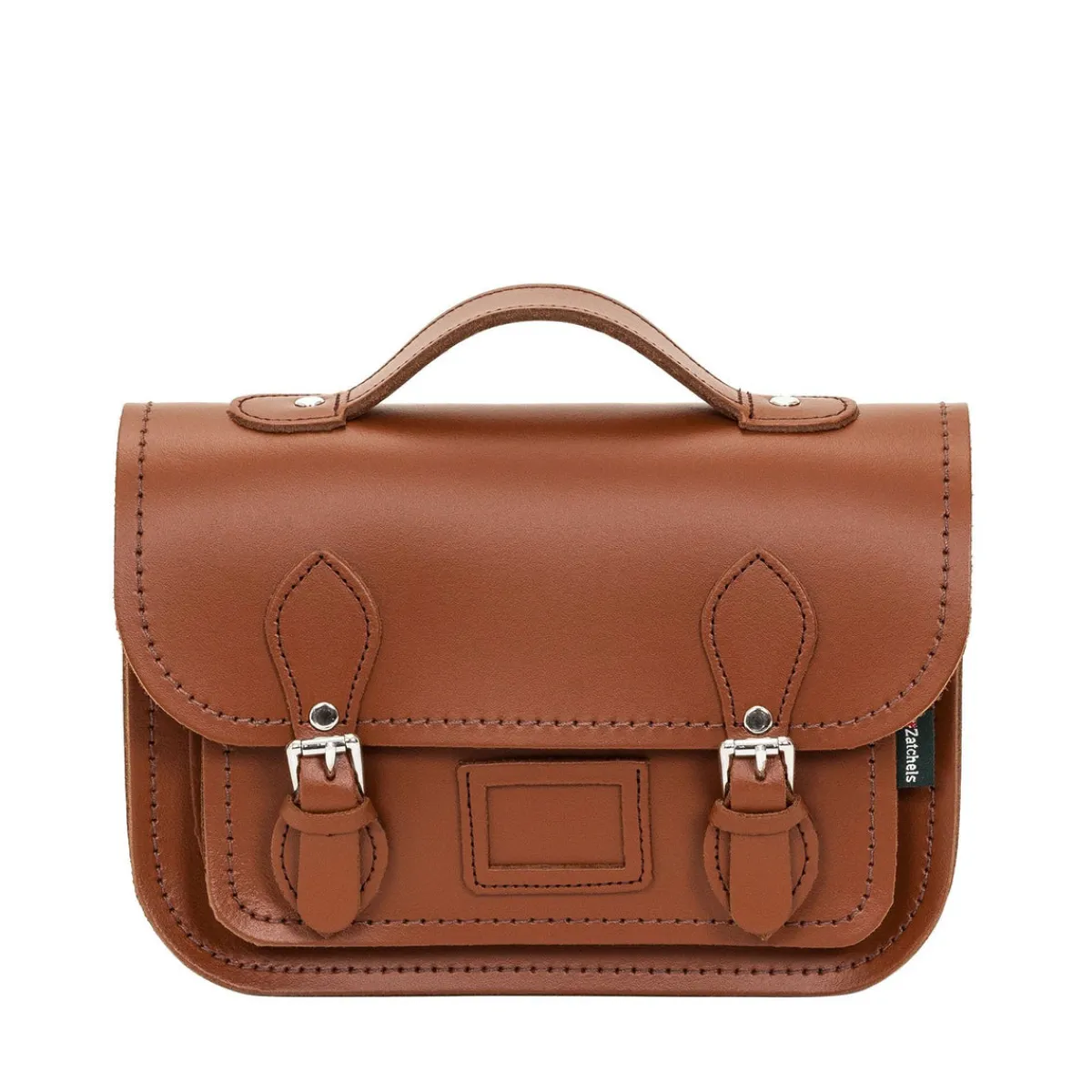 Zatchels Leather Midi Satchel - Chestnut>Women Small Satchels|Midi Satchels