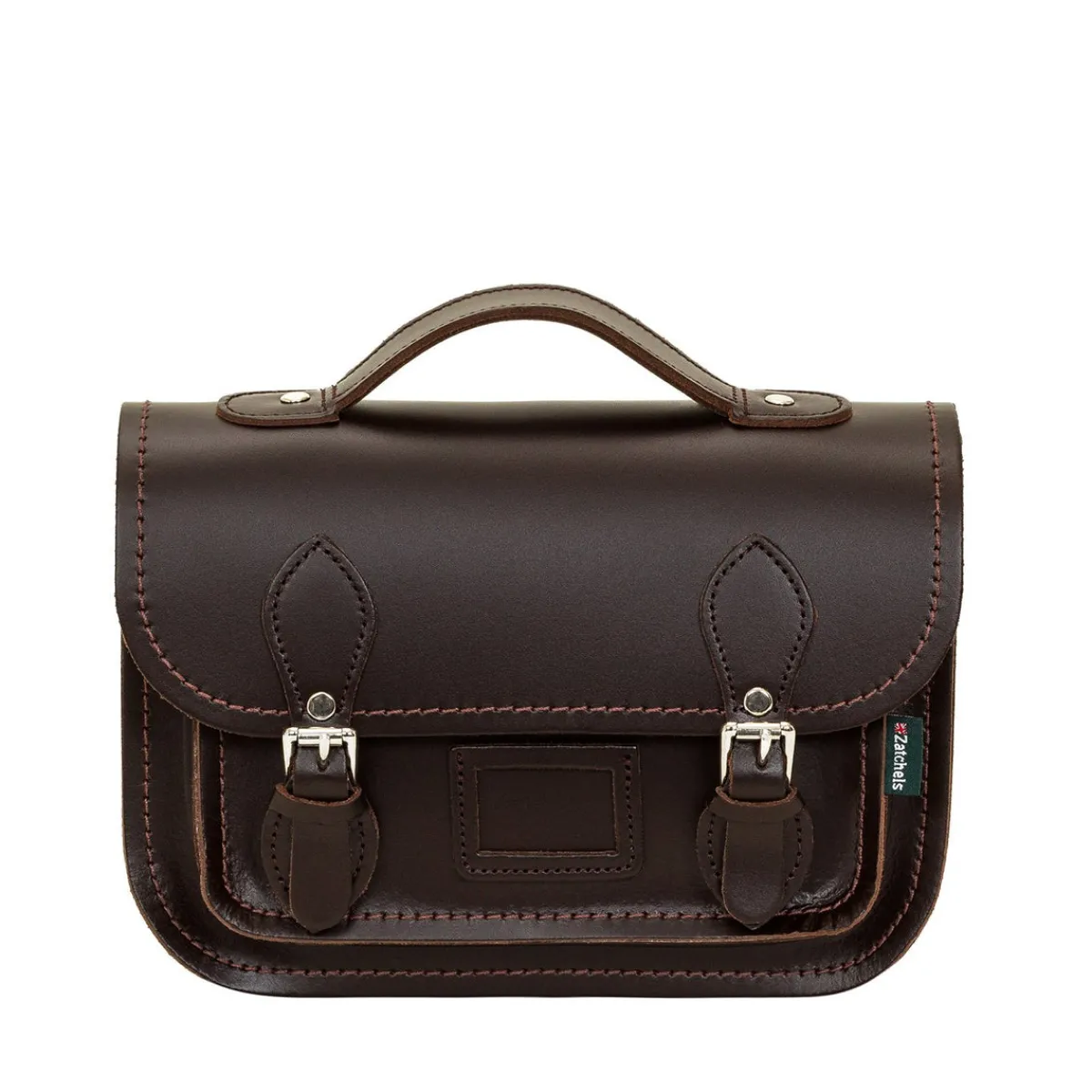 Zatchels Leather Midi Satchel - Dark Brown>Women Small Satchels|Midi Satchels