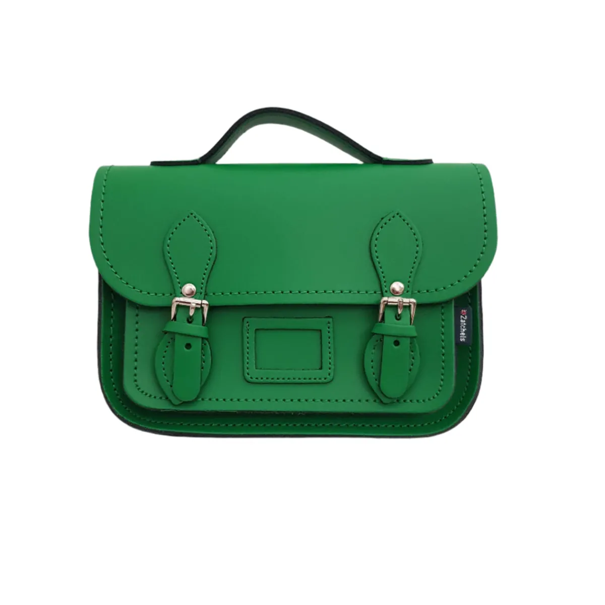 Zatchels Leather Midi Satchel - Green>Women Small Satchels|Midi Satchels