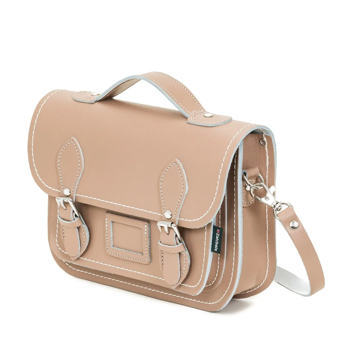 Zatchels Leather Midi Satchel - Iced Coffee>Women Small Satchels|Midi Satchels