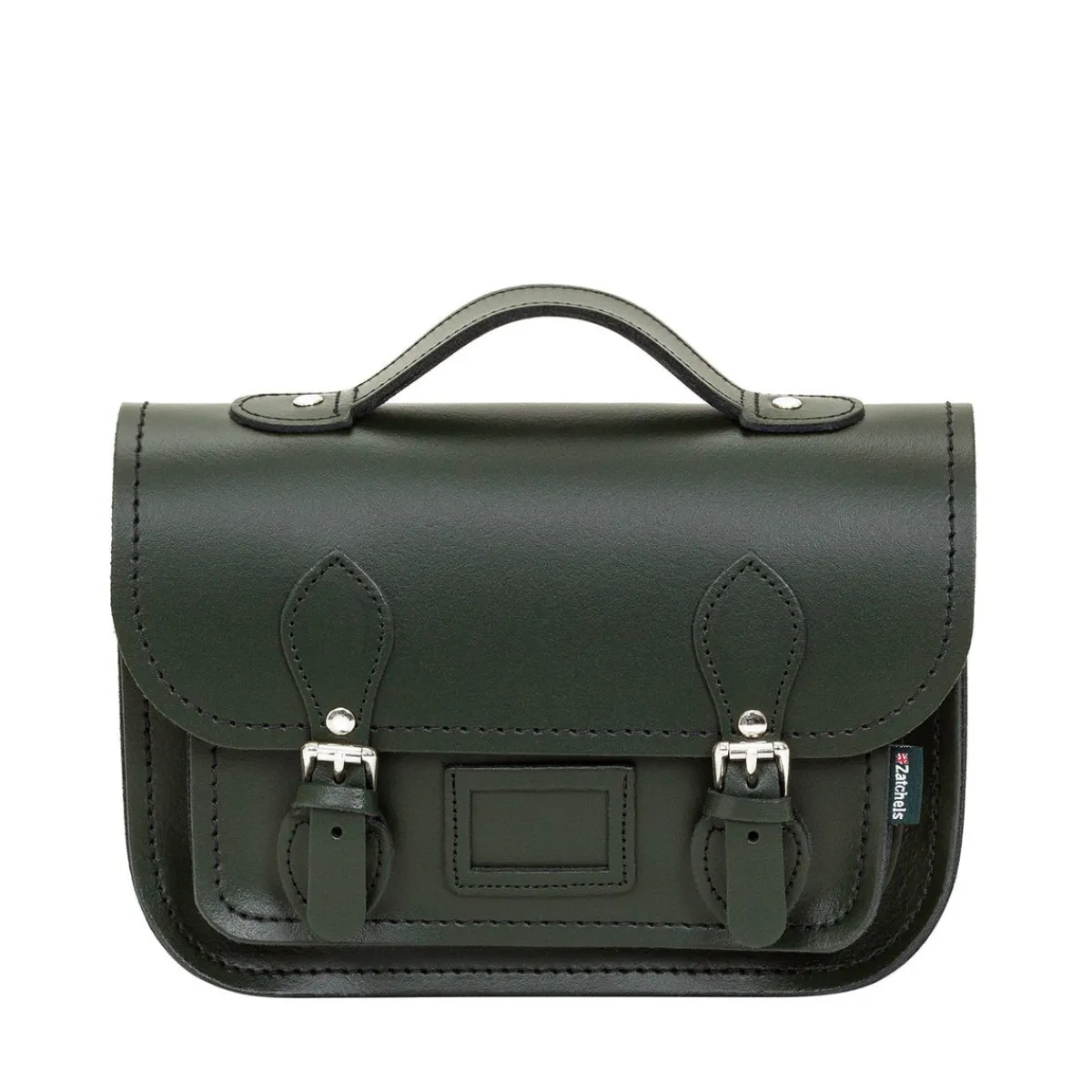 Zatchels Leather Midi Satchel - Ivy Green>Women Small Satchels|Midi Satchels