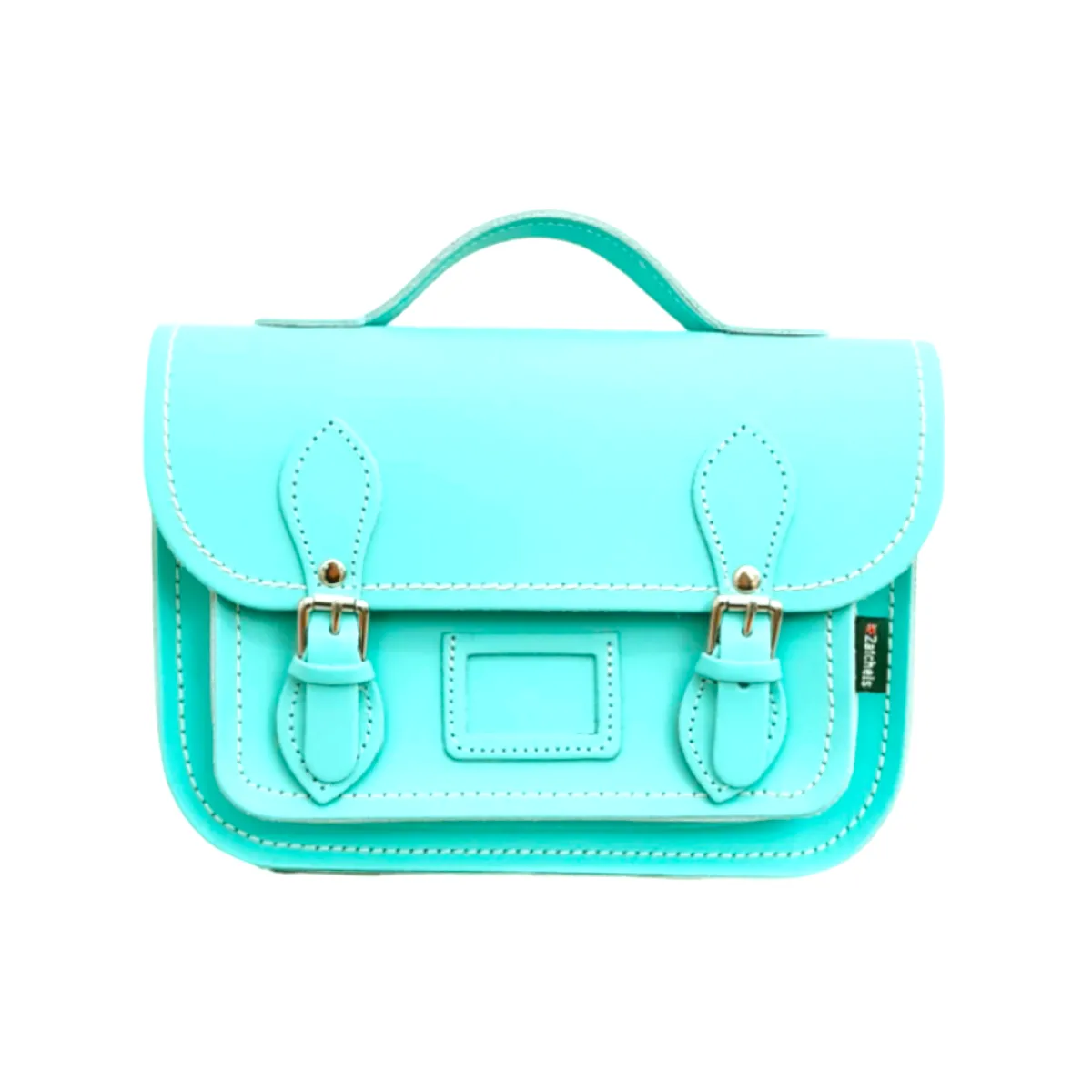 Zatchels Leather Midi Satchel - Limpet - Shell Blue>Women Small Satchels|Midi Satchels