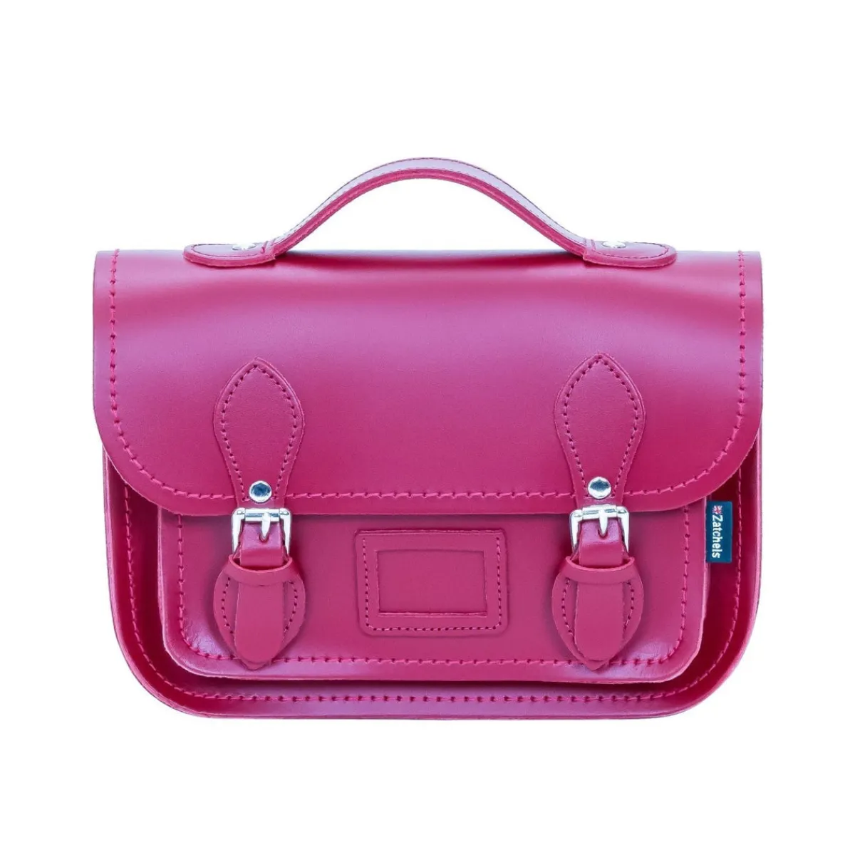 Zatchels Leather Midi Satchel - Magenta>Women Small Satchels|Midi Satchels