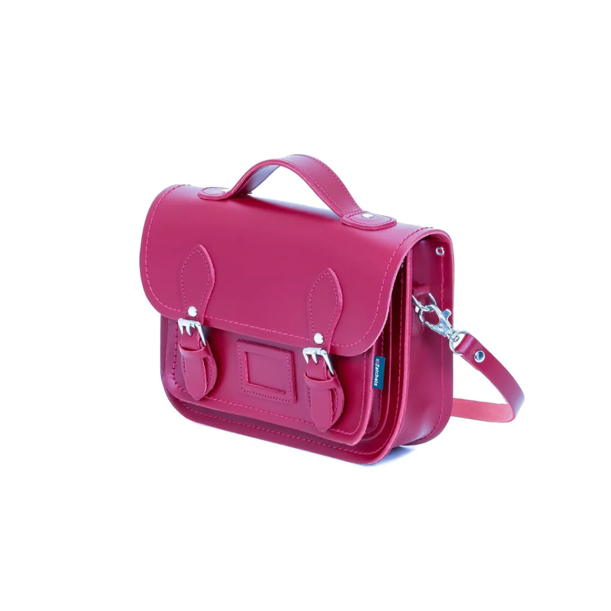 Zatchels Leather Midi Satchel - Magenta>Women Small Satchels|Midi Satchels