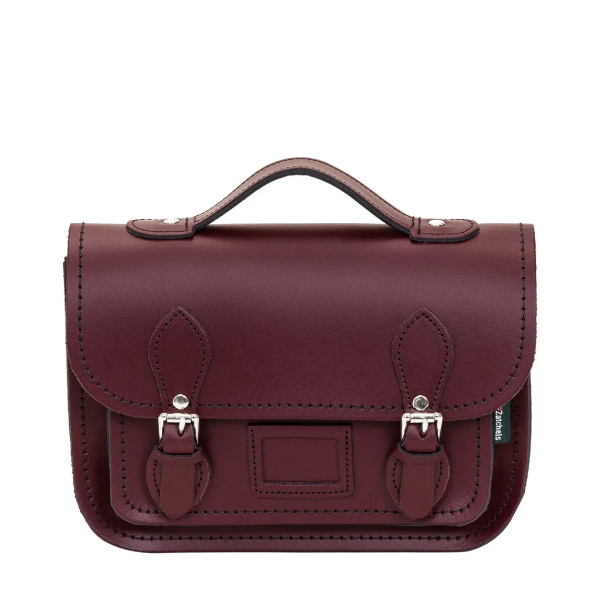 Zatchels Leather Midi Satchel - Marsala Red>Women Small Satchels|Midi Satchels