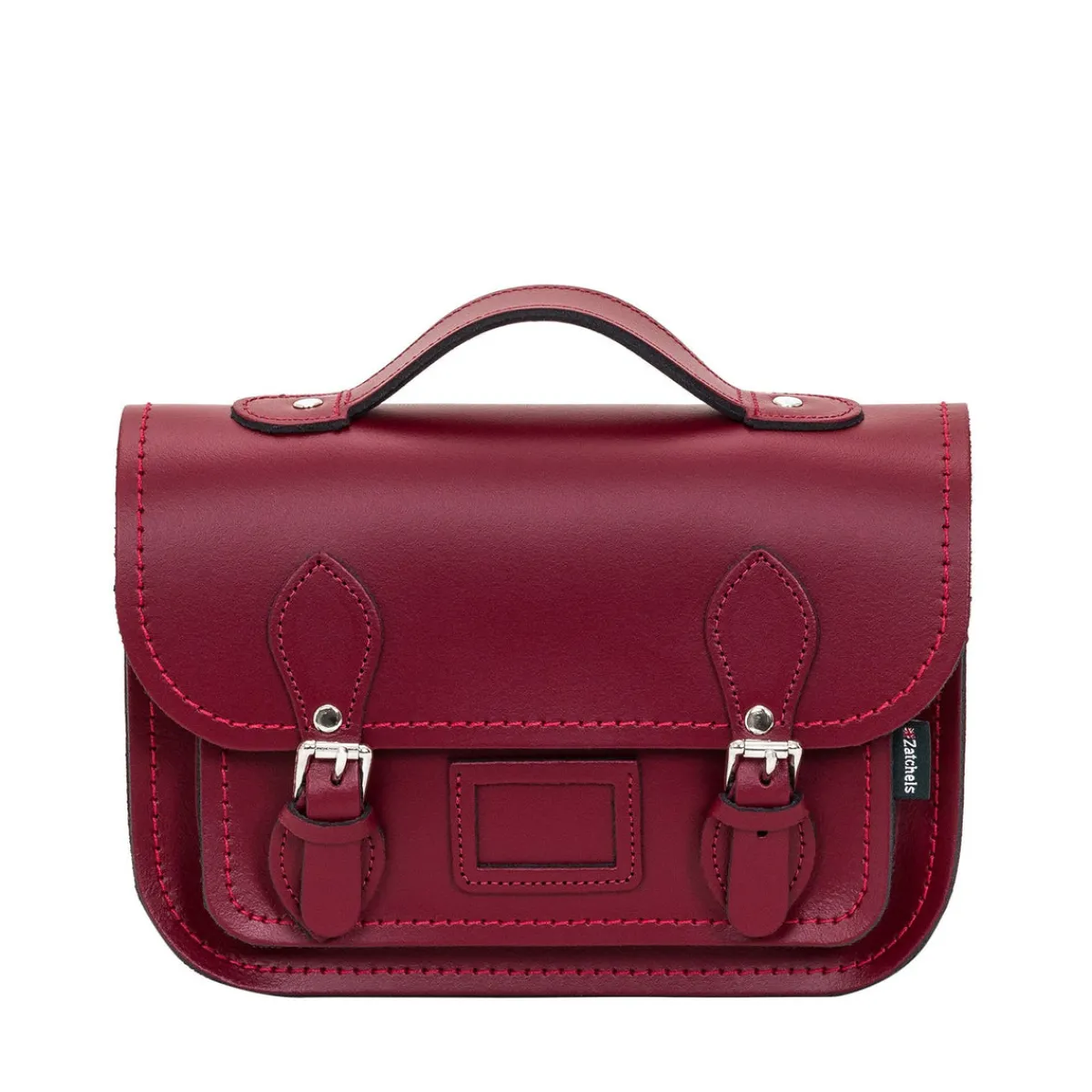 Zatchels Leather Midi Satchel - Oxblood>Women Small Satchels|Midi Satchels