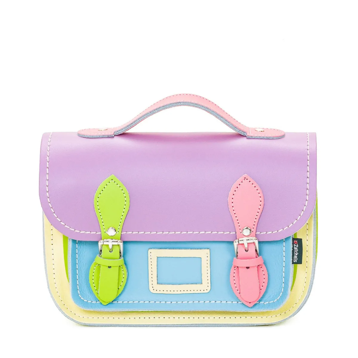 Zatchels Leather Midi Satchel - Pastel Kaleidoscope>Women Small Satchels|Midi Satchels
