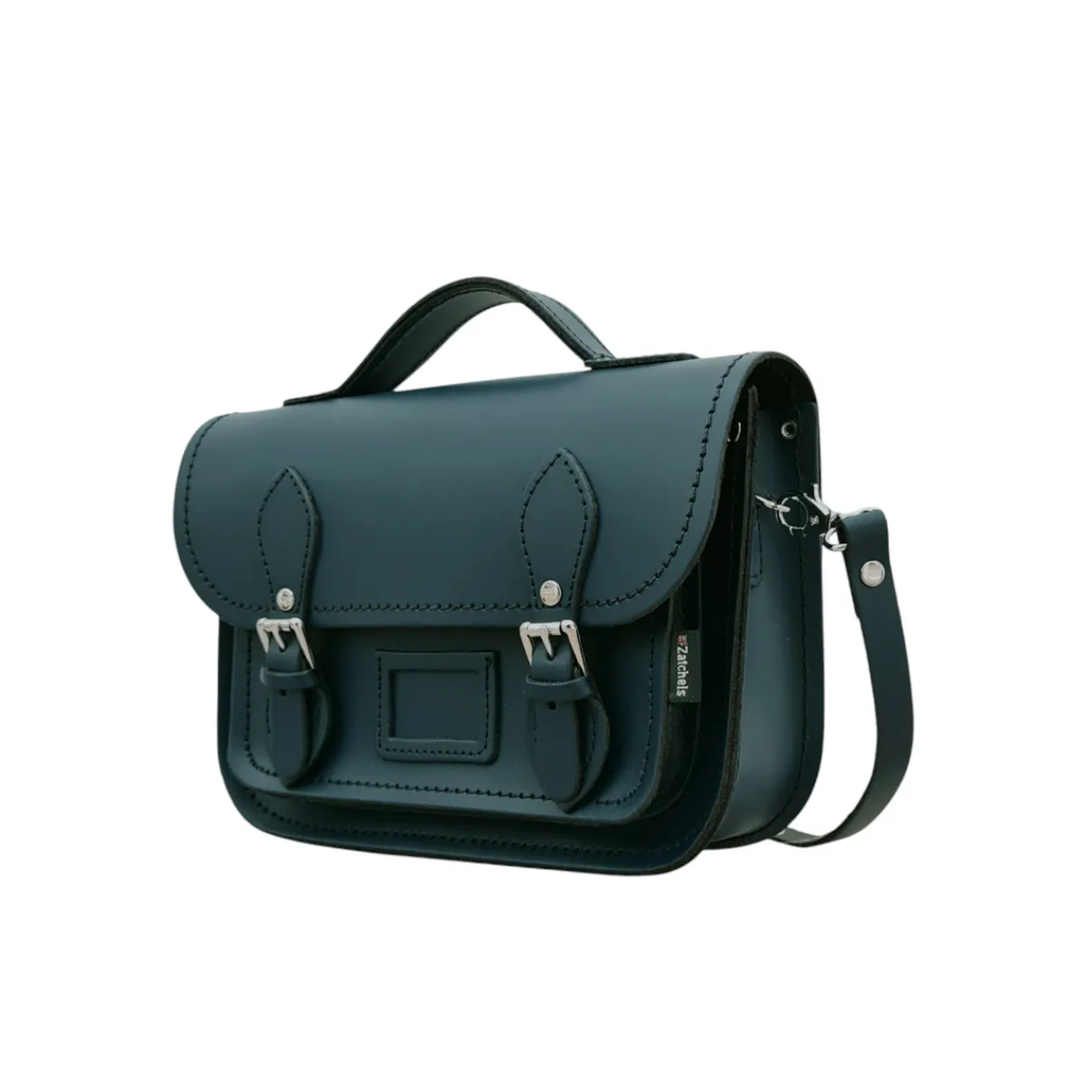 Zatchels Leather Midi Satchel - Pine>Women Small Satchels|Midi Satchels