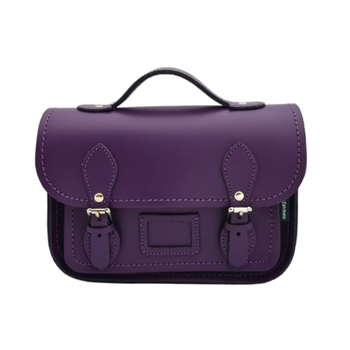 Zatchels Leather Midi Satchel - Purple>Women Small Satchels|Midi Satchels