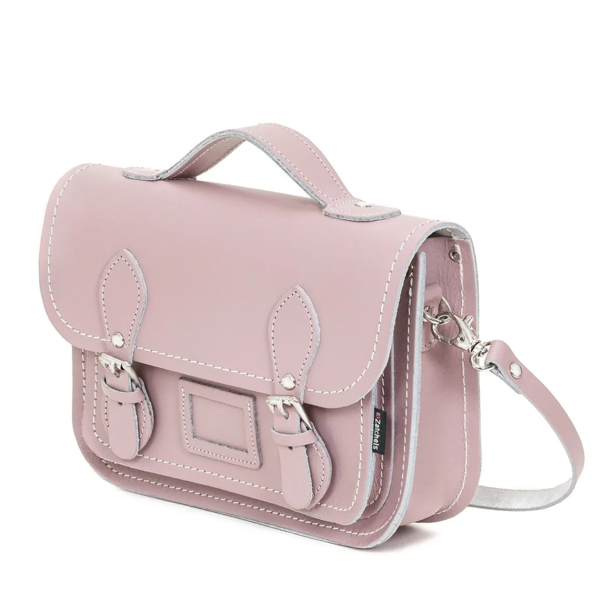 Zatchels Leather Midi Satchel - Rose Quartz>Women Small Satchels|Midi Satchels