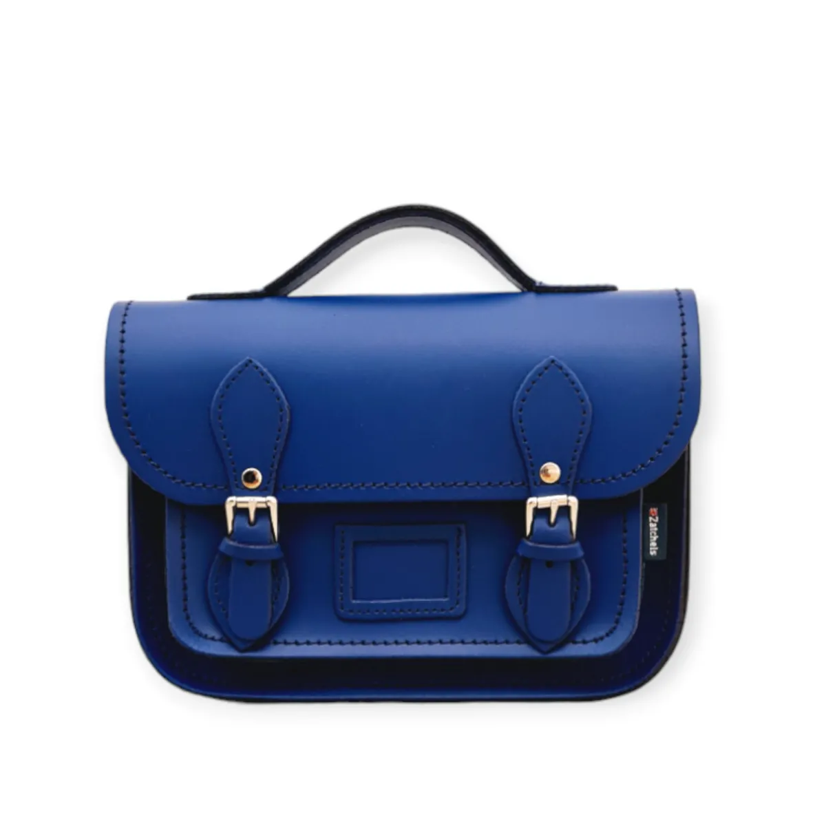 Zatchels Leather Midi Satchel - Royal Blue>Women Small Satchels|Midi Satchels
