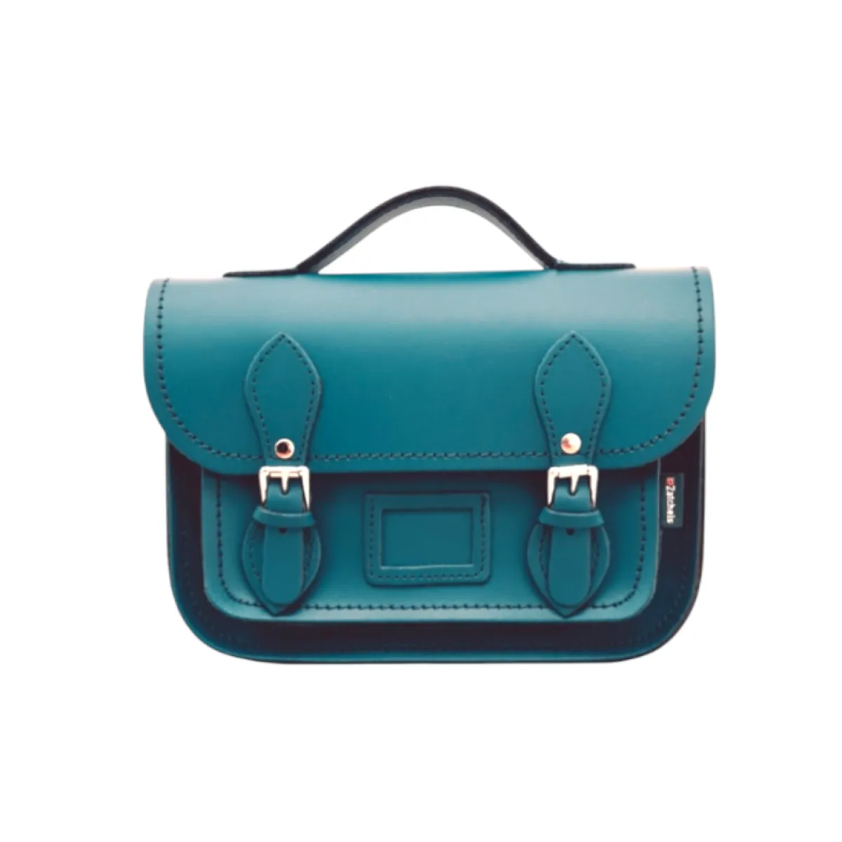 Zatchels Leather Midi Satchel - Teal>Women Small Satchels|Midi Satchels