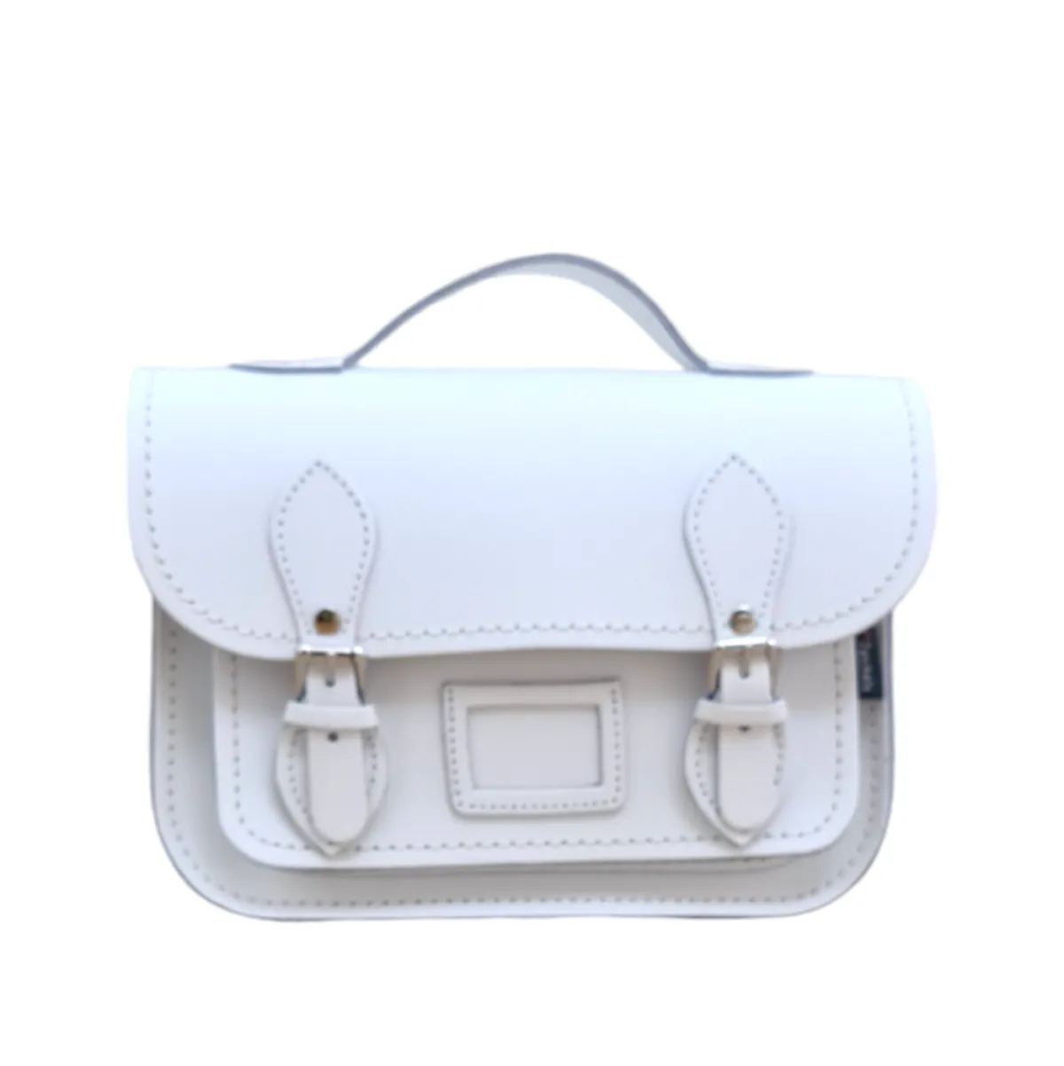 Zatchels Leather Midi Satchel - White>Women Small Satchels|Midi Satchels