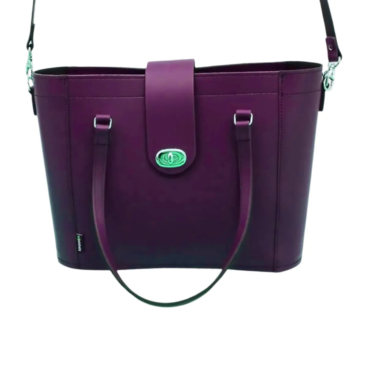 Zatchels Leather Mini Twist Lock Shopper Bag - Purple>Women Shoppers And Tote Bags