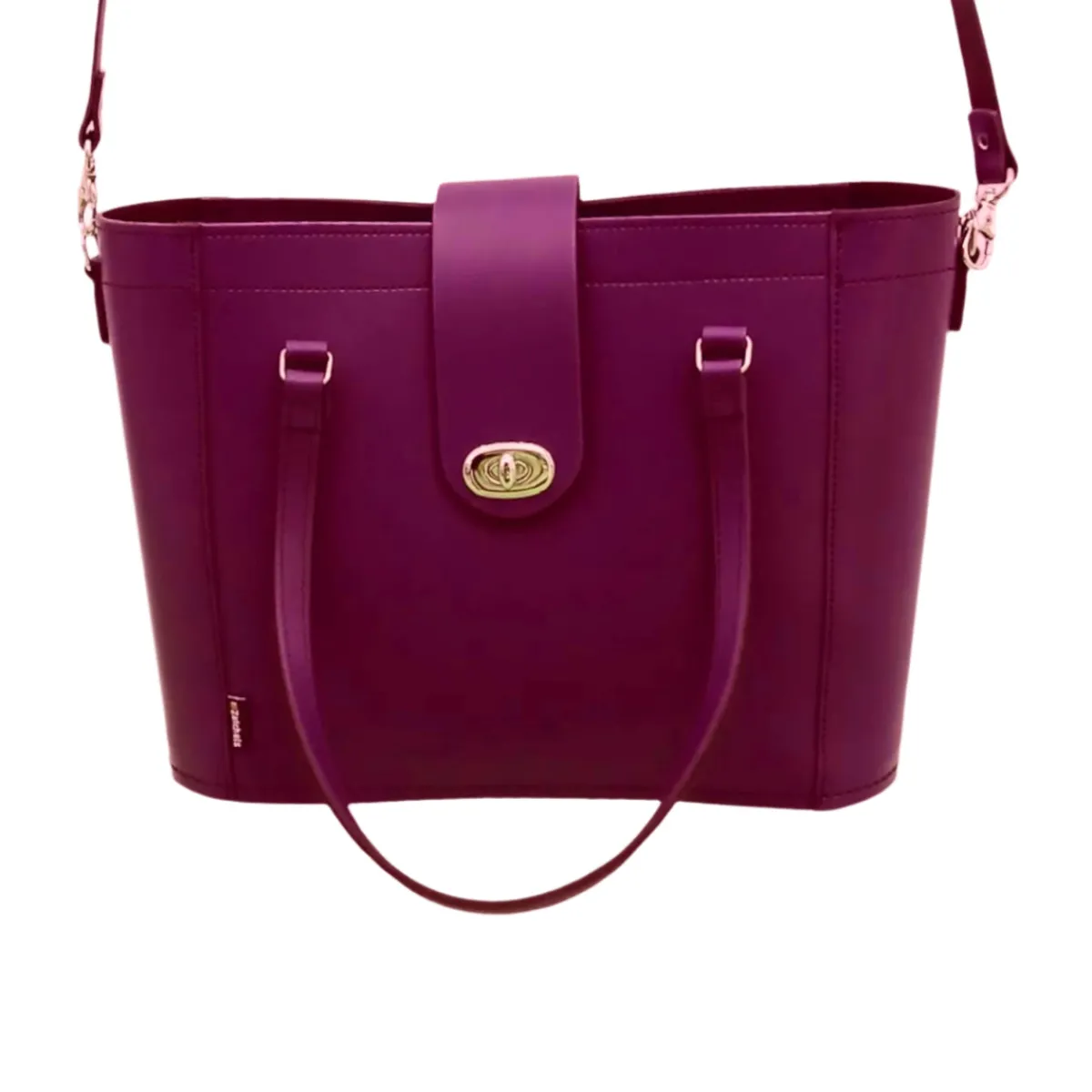 Zatchels Leather Mini Twist Lock Shopper Bag - Magenta>Women Shoppers And Tote Bags