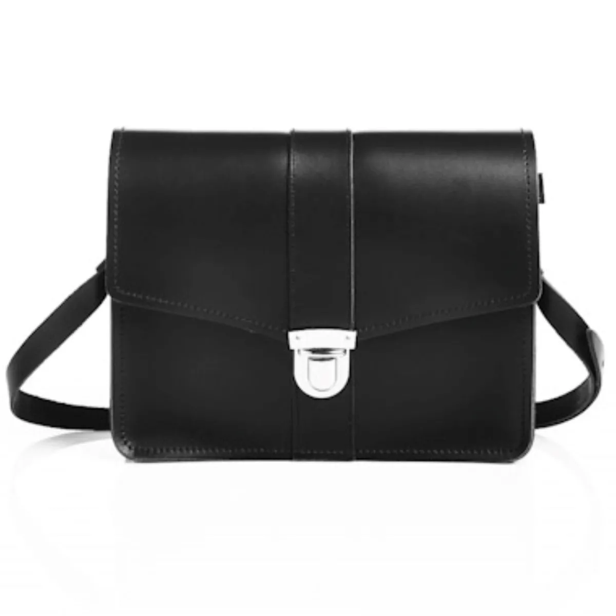 Zatchels Leather Shoulder Bag - Black>Women Cross Body Bags
