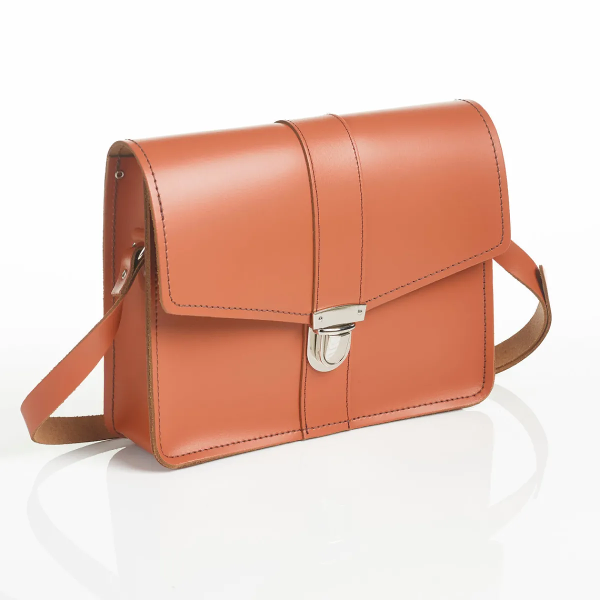 Zatchels Leather Shoulder Bag - Burnt Orange>Women Cross Body Bags