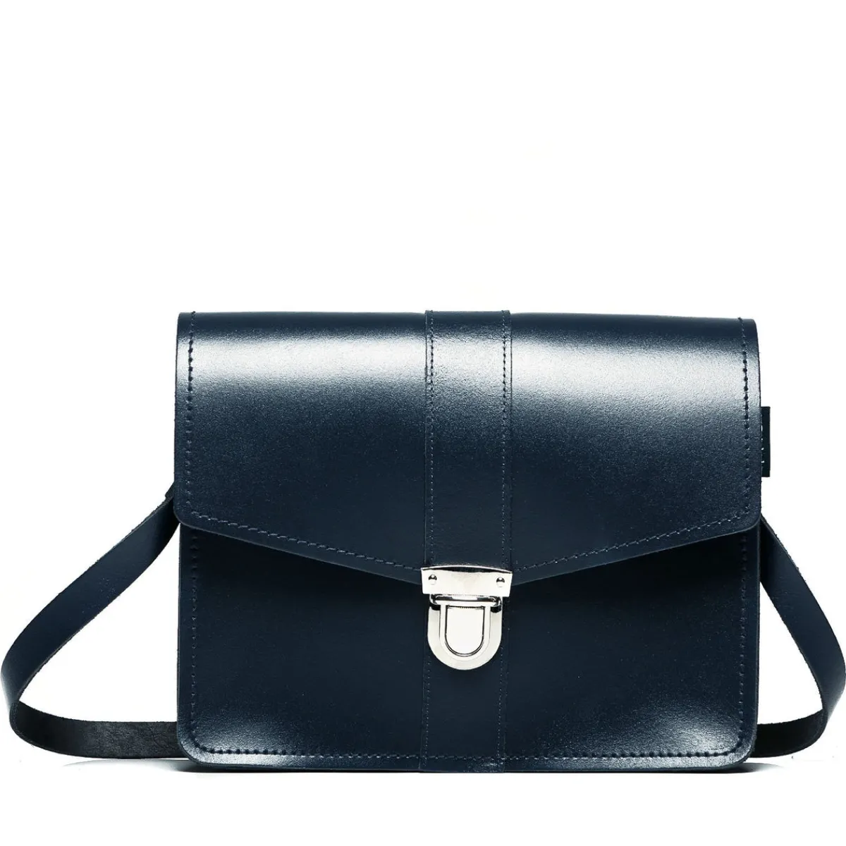 Zatchels Leather Shoulder Bag - Navy>Women Cross Body Bags