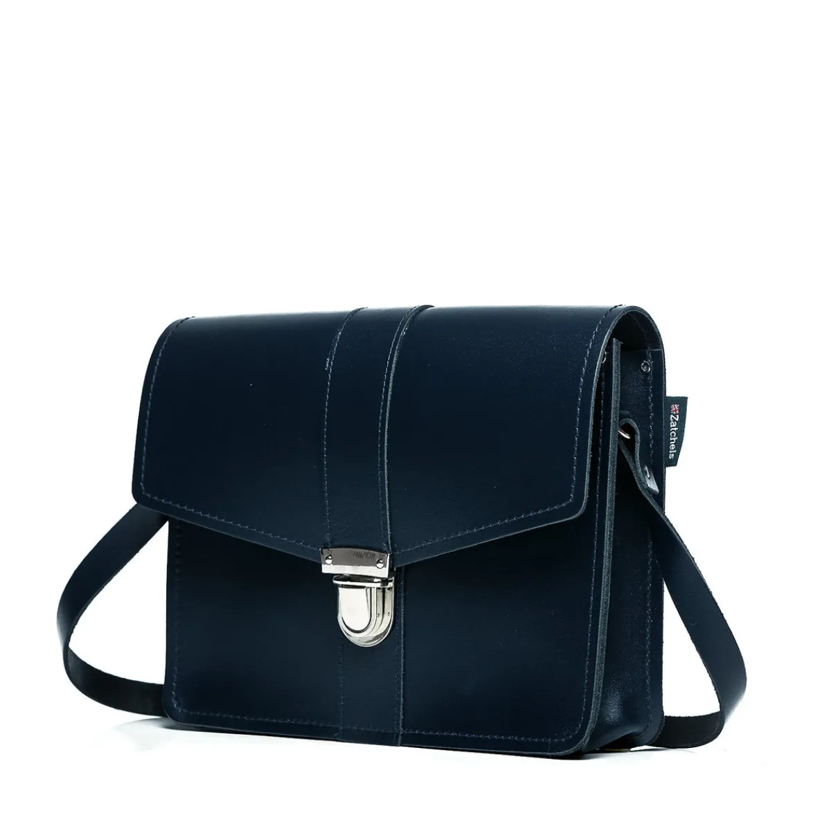 Zatchels Leather Shoulder Bag - Navy>Women Cross Body Bags