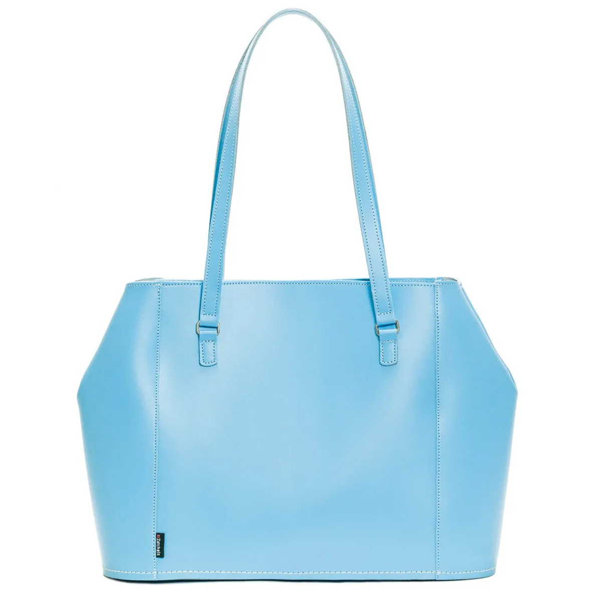 Zatchels Leather Tote Bag - Pastel Baby Blue>Women Shoppers And Tote Bags