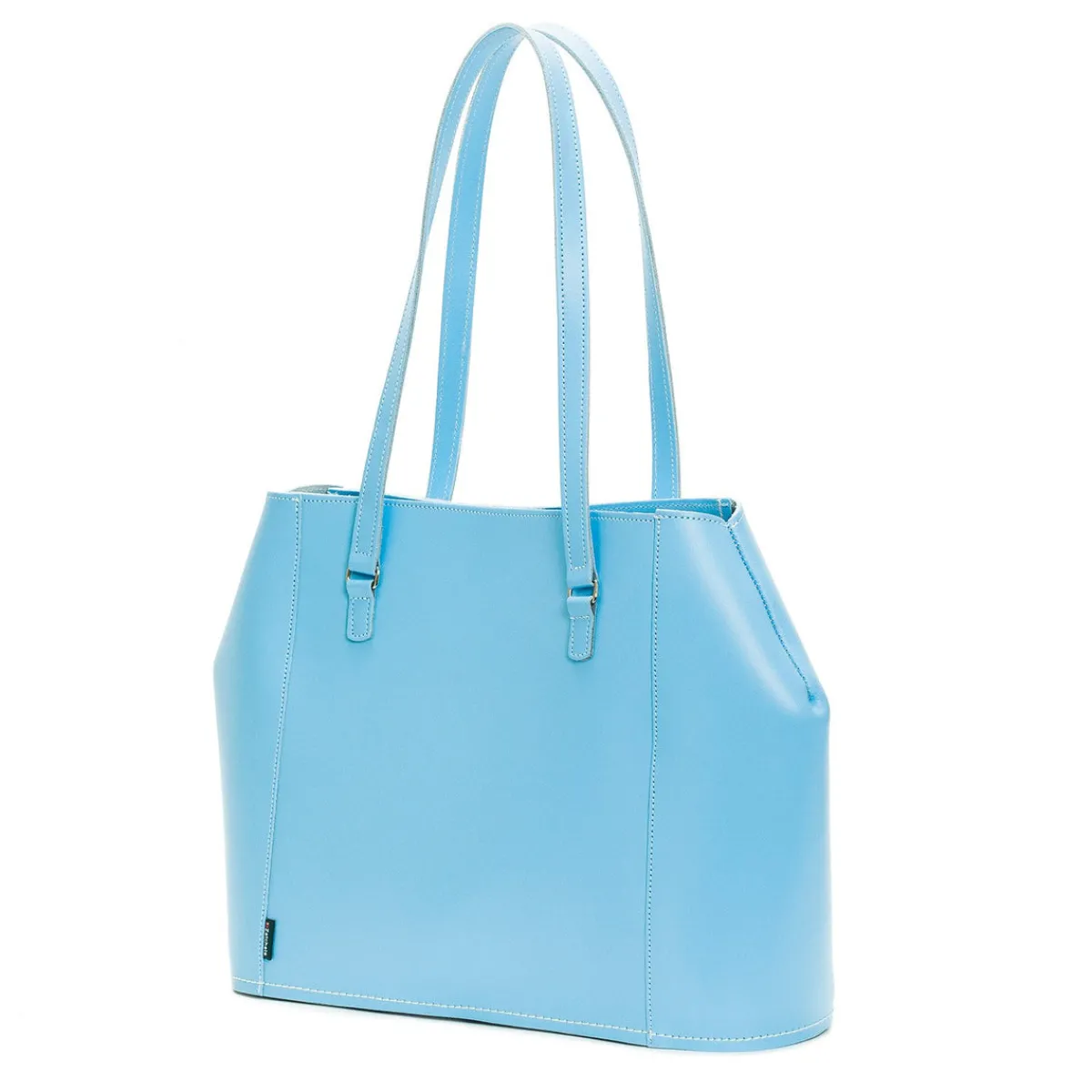 Zatchels Leather Tote Bag - Pastel Baby Blue>Women Shoppers And Tote Bags
