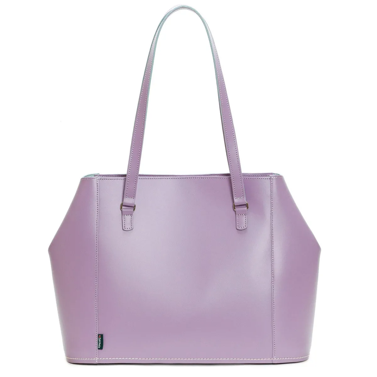 Zatchels Leather Tote Bag - Pastel Violet>Women Shoppers And Tote Bags